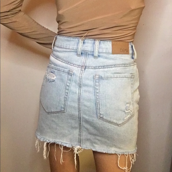 Hight waisted light jeans shorts skirt - Picture 2 of 2